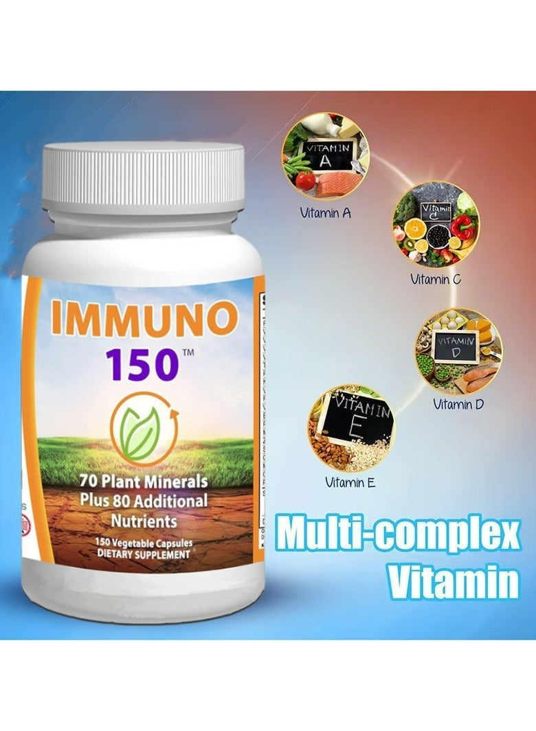IMMUNO 150 — Compound Vitamin Capsule enhance immunity,70 Plant Minerals Plus And 80 Additional Nutrients,150 Vgetable Capsules Dietary Supplement. - Image 2