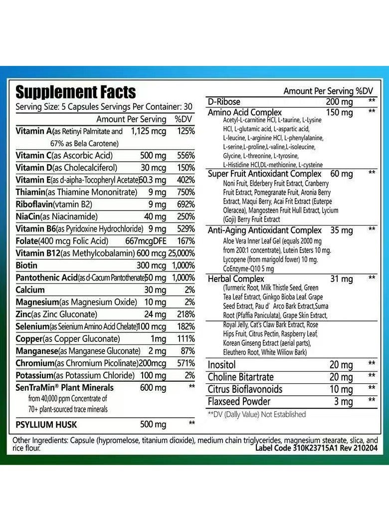 IMMUNO 150 — Compound Vitamin Capsule enhance immunity,70 Plant Minerals Plus And 80 Additional Nutrients,150 Vgetable Capsules Dietary Supplement. - Image 3