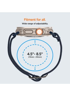 Durable Nylon Watch Strap Compatible with Apple Watch Ultra 49mm and Series 3 2 1 8 7 SE2 6 SE 5 4 in Black Color