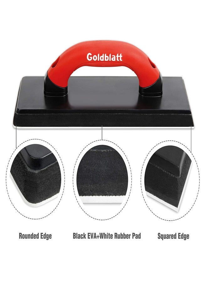 Goldblatt 4" x 12" Grout Float with 3 Pack Sponges for Grout Cleaning - Molded Rubber Grout Float, Floor & Tile Grout Tools with Soft-Grip Handle for Masonry, Drywall, Concrete, Stucco - Image 2
