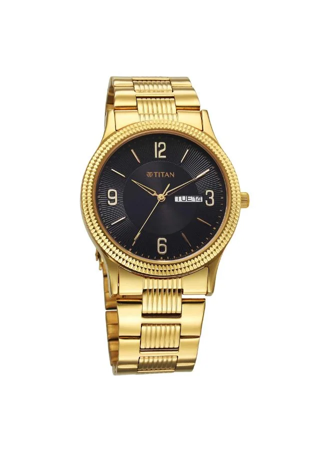 تيتان Men Analog Display Watch With Gold Stainless Steel Strap - 1650YM10