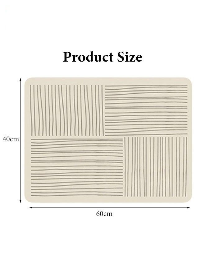 MLADEN حصيرة تجفيف الأطباق متعددة الوظائف، حصيرة ماصة لتجفيف الأطباق، حصيرة تجفيف للمطبخ، ديكور طاولة القهوة وغرفة الشاي، 30×40 سم - Image 2