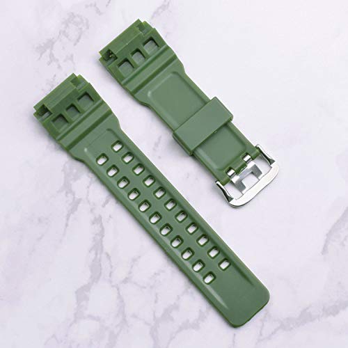 OliBoPo Natural Resin Replacement Watch Strap for Casio Mens G-Shock Master of G Mudmaster Twin Sensor Sports Watch GG-1000/GWG-100/GSG-100 (Green) - Image 4