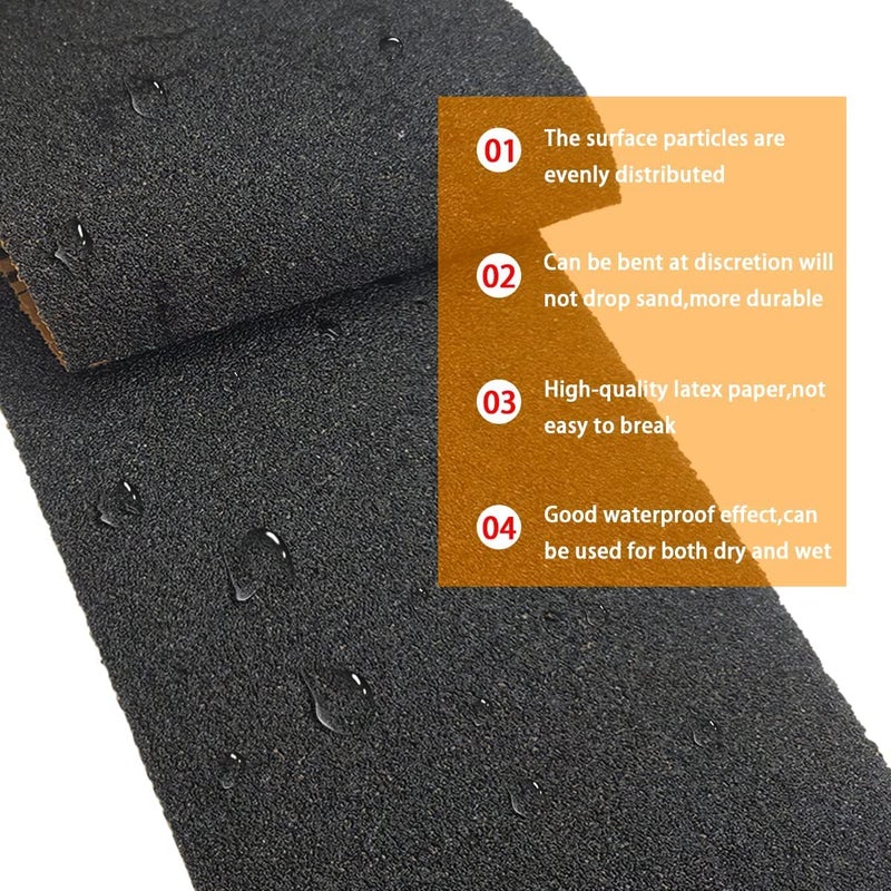 DOUSUDAN 51 Pcs Ultra Fine Wet Dry Sandpaper 120 to 3000,5000,7000,8000,10000 Assorted Grit Sanding Paper for Wood Furniture Finishing, Metal Sanding and Automotive Polishing, 9 x 3.6 Inches - Image 5