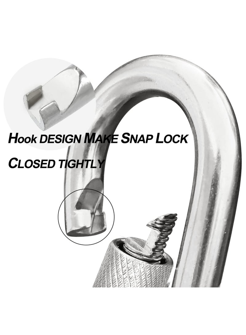 ساكن 6 قطع حلقة تثبيت، خطاف زنبركي من الستانلس ستيل شديد التحمل - مشبك حلقة تثبيت من الستانلس ستيل الممتاز 304 (فضي) - Image 3