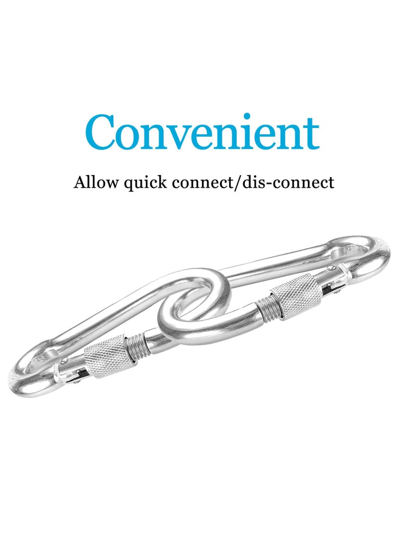 ساكن 6 قطع حلقة تثبيت، خطاف زنبركي من الستانلس ستيل شديد التحمل - مشبك حلقة تثبيت من الستانلس ستيل الممتاز 304 (فضي) - Image 4