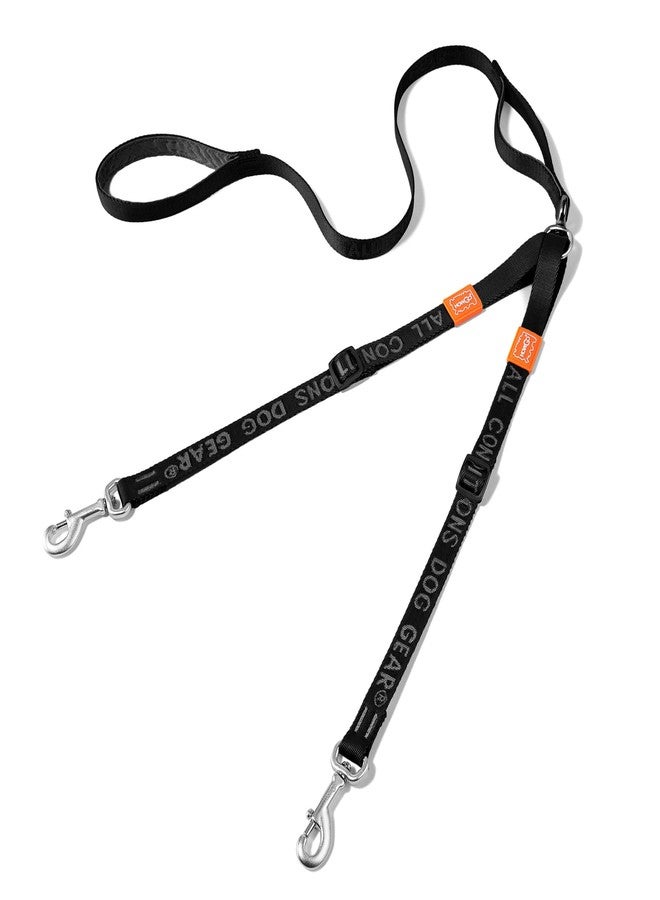 HOWGO Double Dog Leash, No Tangle 360° Swivel, Adjustable Two Padded Handles, Double Clip Dog Leash Coupler Splitter for 30~150 lbs Large and Medium Breeds (Black, 4/5'' x 4.8 FT, Ultralight) - Image 1