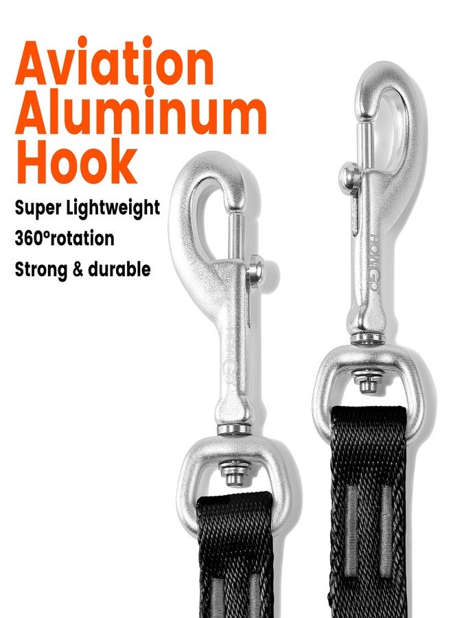 HOWGO Double Dog Leash, No Tangle 360° Swivel, Adjustable Two Padded Handles, Double Clip Dog Leash Coupler Splitter for 30~150 lbs Large and Medium Breeds (Black, 4/5'' x 4.8 FT, Ultralight) - Image 4