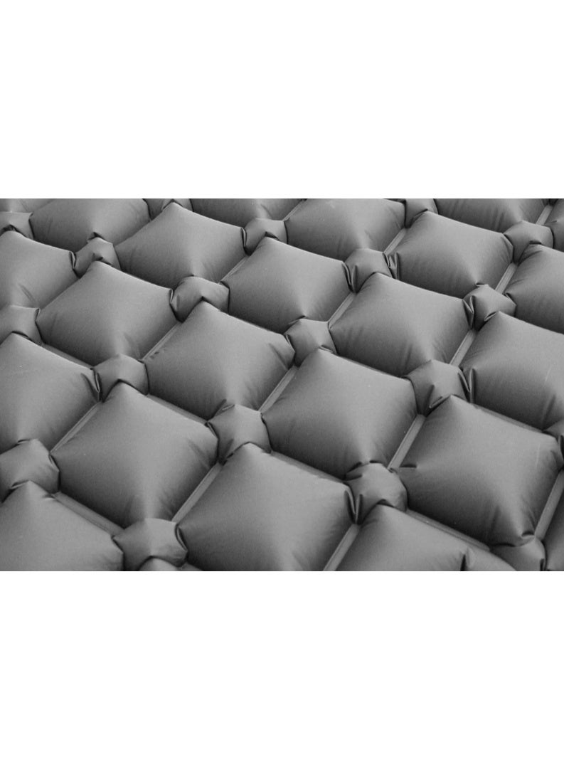 Grey Inflatable Air Mattress with Built-in Pillow for Camping - Image 3