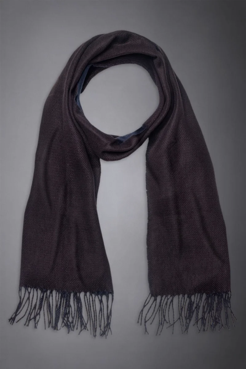 Solid color double face shawl - Bordeaux/Space