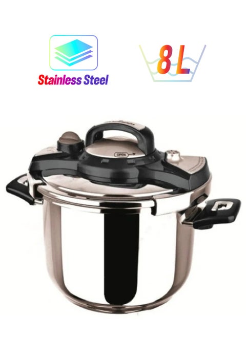 8Liters SANLESS STEEL PRESSURE COOKER SOFRAM 8 LT SILVER\BLACK