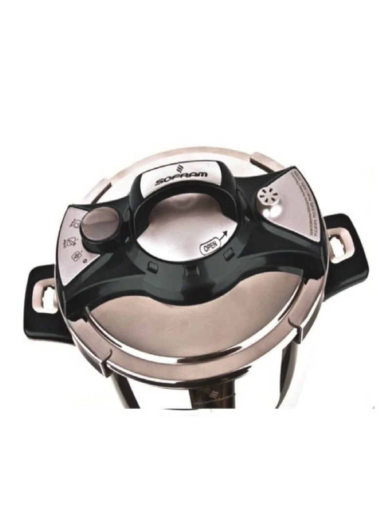 Sofram - 8Liters SANLESS STEEL PRESSURE COOKER SOFRAM 8 LT SILVER\BLACK - Image 1