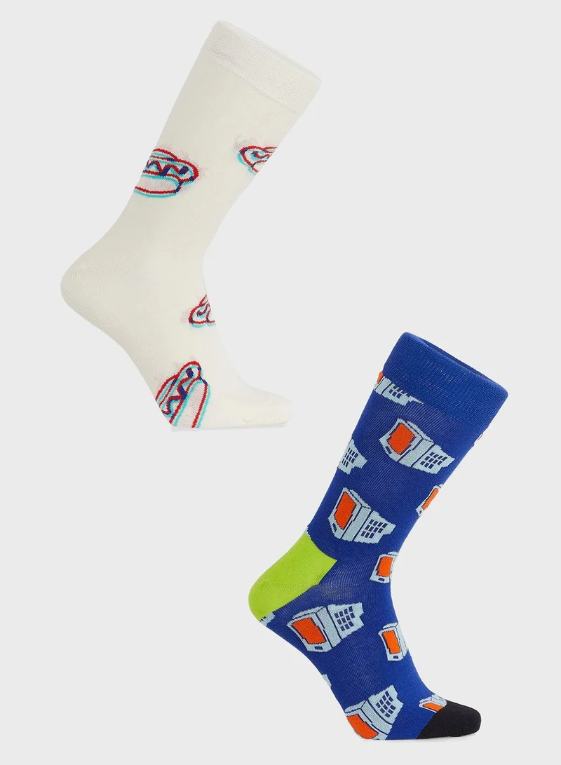 Happy Socks 2 Pack Assorted Socks Gift Set