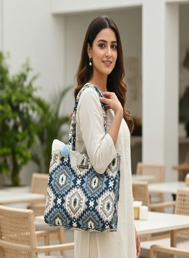 ENSAC حقائب تسوق كبيرة من إنساك للنساء، حقائب يد كبيرة، حقيبة كتف كبيرة فاخرة ذات سعة كبيرة للفتيات، حقيبة أنيقة وعملية للمكتب والجامعة، حقيبة يد واسعة مع جيوب داخلية. - Image 2