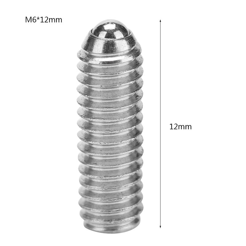 Steel Spring Ball Plunger Hex Bolt Socket Fixing Screws Positioning Bead (M6*12, 20pcs) - Image 2