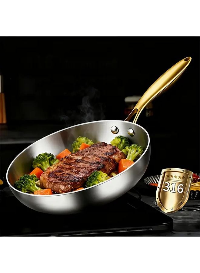 11.02 Inch 316 Stainless Steel Aluminum Core Frying Pan Non Stick Oven Dishwasher Safe - Image 2