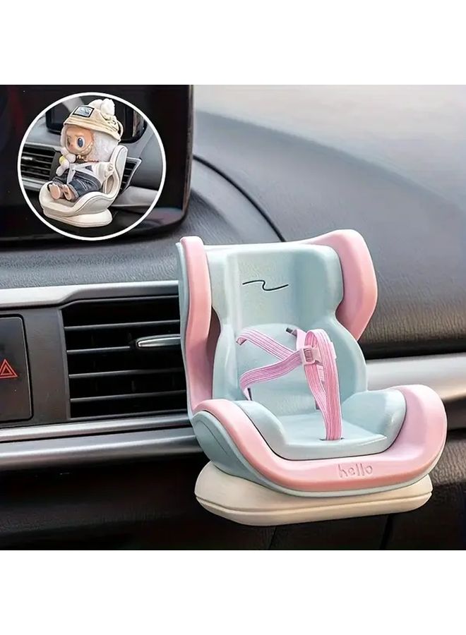 Blue Yellow Pink Doll Car Decoration With Display Stand Stable Vent Clip Desktop Holder - Image 5
