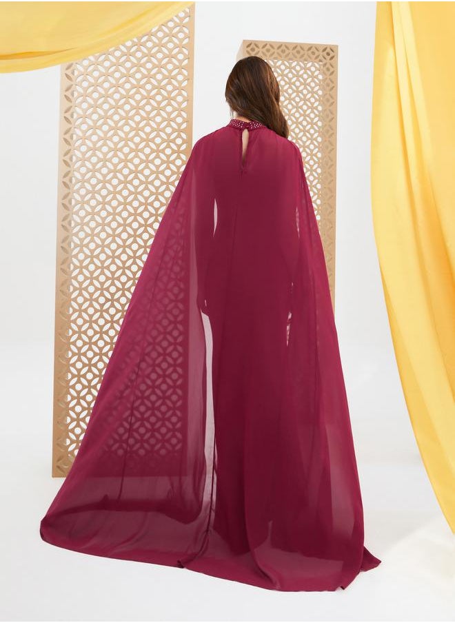 Styli Cape Bodice Gown Dress  - Image 5