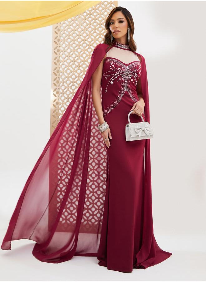 Styli Cape Bodice Gown Dress  - Image 1