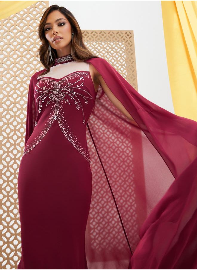 Styli Cape Bodice Gown Dress  - Image 3