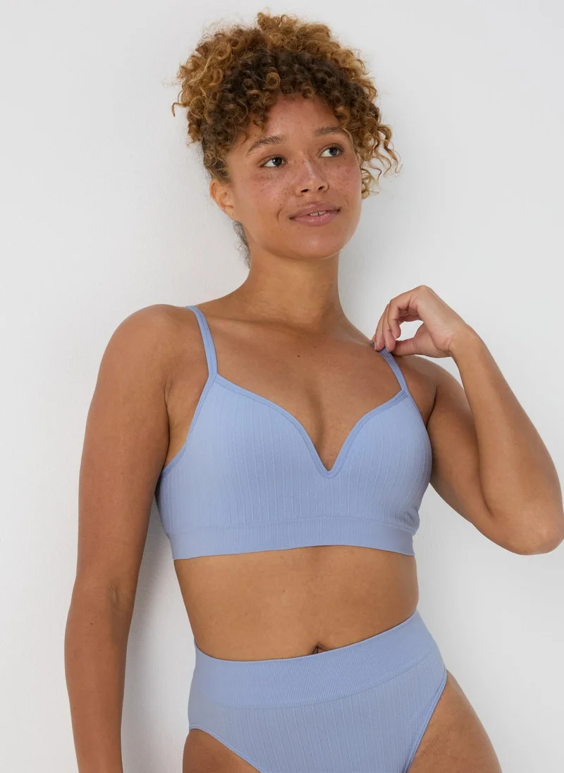 Matalan 2 Pack Blue & Cream Bralettes