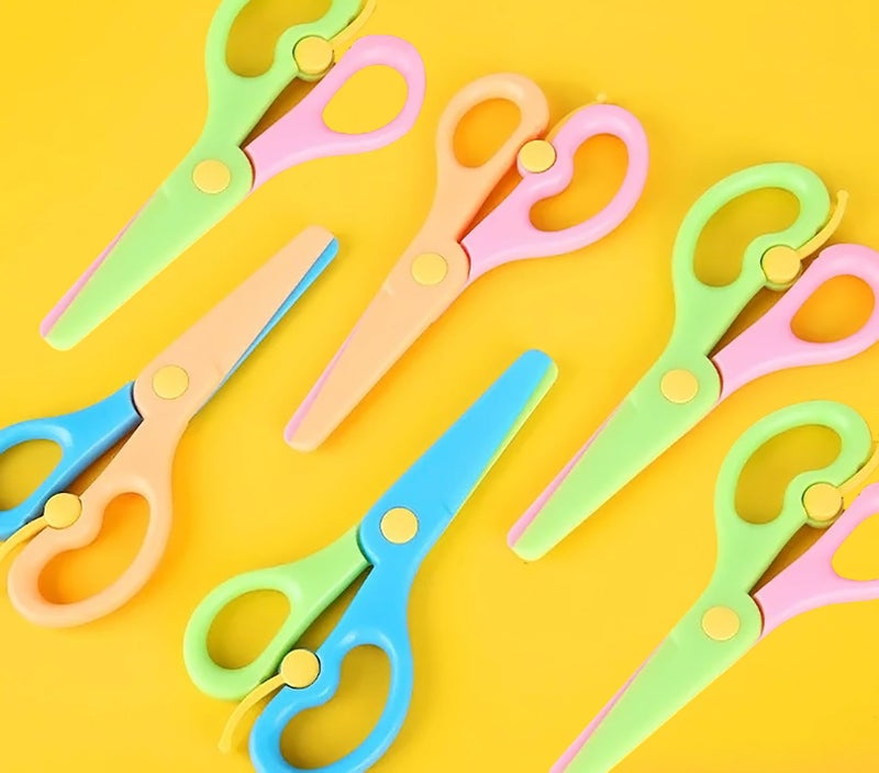 GLUN® Student Scissors Art and Craft Scissors for Paper Cutting, Cardboard and Greetings Designer Different Scissors Pack of 6 - Image 1