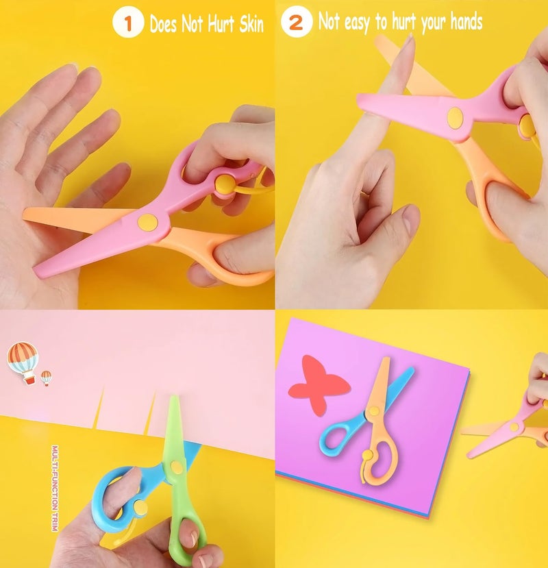 GLUN® Student Scissors Art and Craft Scissors for Paper Cutting, Cardboard and Greetings Designer Different Scissors Pack of 6 - Image 5