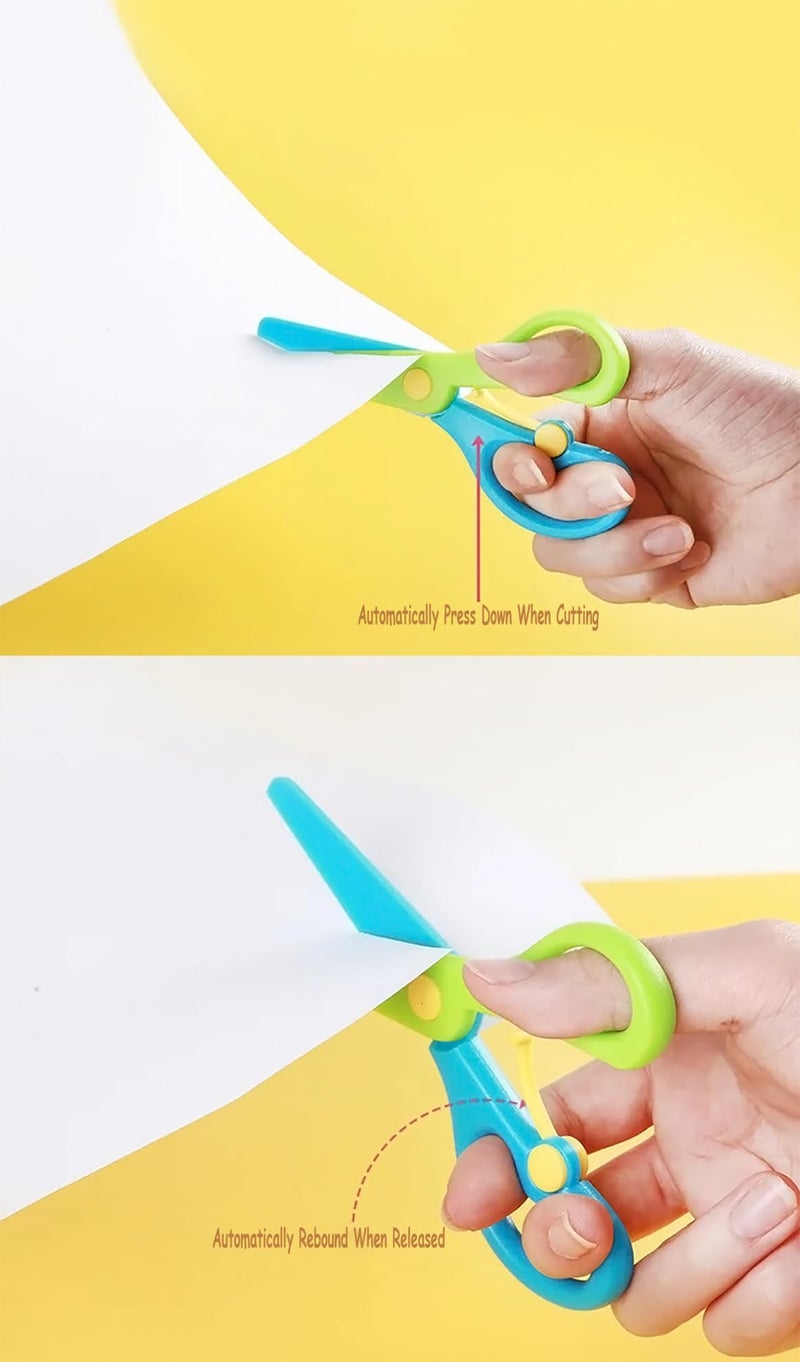 GLUN® Student Scissors Art and Craft Scissors for Paper Cutting, Cardboard and Greetings Designer Different Scissors Pack of 6 - Image 3