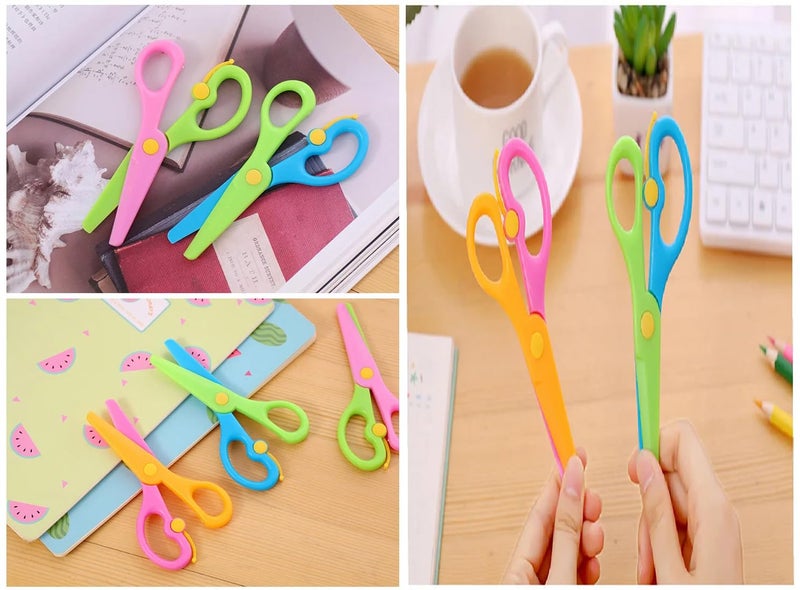 GLUN® Student Scissors Art and Craft Scissors for Paper Cutting, Cardboard and Greetings Designer Different Scissors Pack of 6 - Image 2