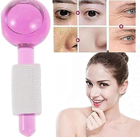 DAIDSUKE Facial Ice Globe Smart Cool Face Roller Ball Facial Massage Tools for Neck Eye Circle And Puffiness Anti Ageing Wrinkles Soothing Firming Skin 2Pcs Energy Beauty Crystal Ice Roller - Image 4