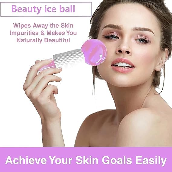 DAIDSUKE Facial Ice Globe Smart Cool Face Roller Ball Facial Massage Tools for Neck Eye Circle And Puffiness Anti Ageing Wrinkles Soothing Firming Skin 2Pcs Energy Beauty Crystal Ice Roller - Image 5