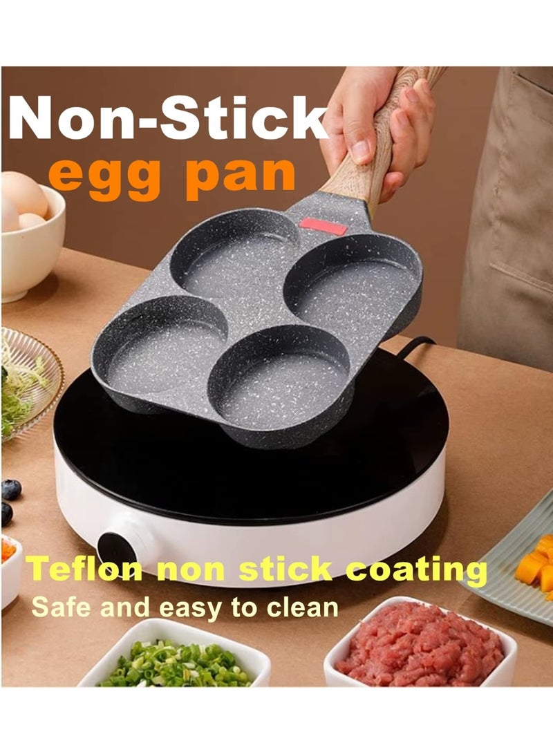 مقلاة فطور 4 فتحات جرانيت non‑stick لعمل البيض والبان كيك والسندوتشات - Image 3
