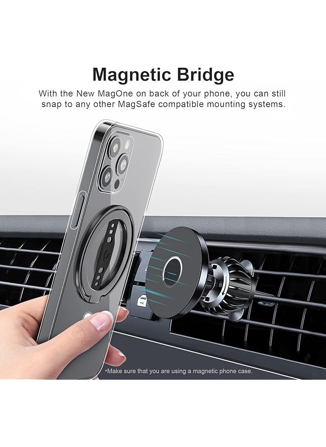 erorex Magnetic Phone Ring Holder Upgrade Phone Grip Stand Black Magnetic Finger Phone Ring Removable Magnetic Ring Holder Kickstand Loop Only For Iphone 14 13 12 Pro Max Plus  - Image 5