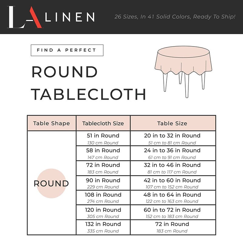 LA Linen Polyester Poplin Washable Round Tablecloth, Stain and Wrinkle Resistant Table Cover 120", Fabric Table Cloth for Dinning, Kitchen, Party, Holiday 120-Inch, Yellow Light, (TCpop120R_Lghtyellow399) - Image 4