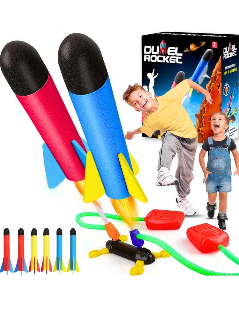 ARGT قاذف صواريخ ألعاب للأطفال – صاروخ داس مع 6 صواريخ فوم و 2 قاذف – قاذف صواريخ هوائية للأطفال من 3-12 سنة – هدية خارجية للأولاد والبنات – يطلق حتى 100 قدم – لعبة تنافسية ممتعة - Image 1