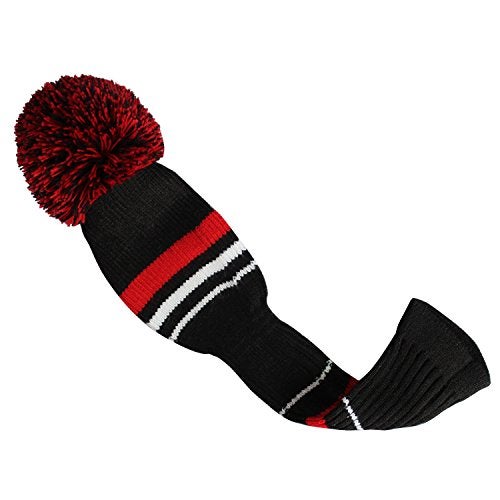 Scott Edward Red Warning Stripes Golf Club Head Covers, Acrylic Yarn Double Layers Knitted, Set of 4, with Rotating Number Tags - Image 4