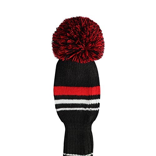 Scott Edward Red Warning Stripes Golf Club Head Covers, Acrylic Yarn Double Layers Knitted, Set of 4, with Rotating Number Tags - Image 5