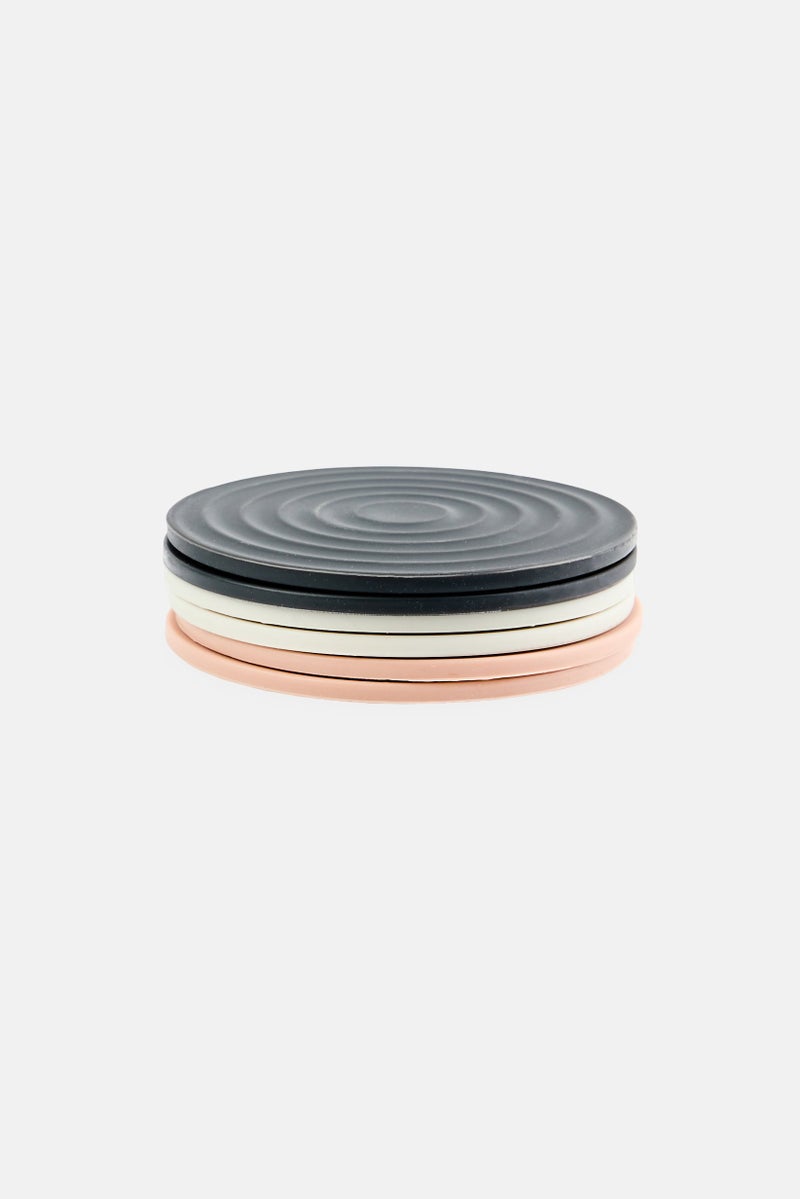 Bebe Home 6 Piece Silicone Coaster Set, Multicolor  - Image 1