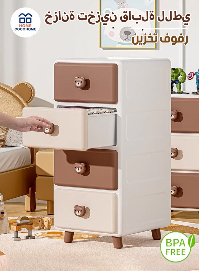 cocohome 4-layer stackable storage containers with wheels,collapsible storage bins,multi-purpose folding storage containers for home and office - Image 1
