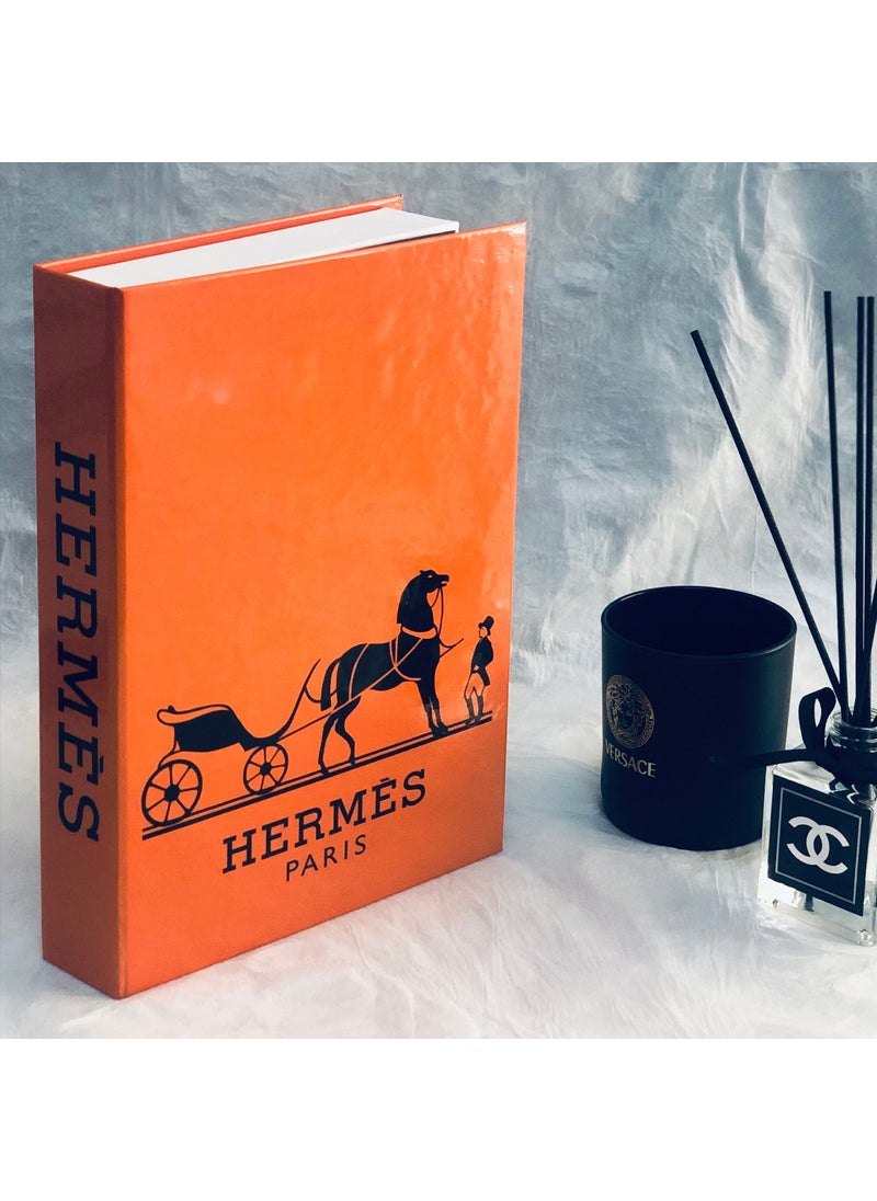Lovely Book & Book - Hermes Classic Model Orange Openable Decorative Book Box 27 x 19 x 4 cm - Image 1