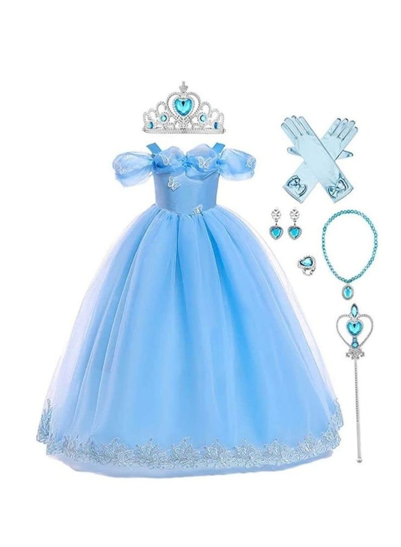 Zikra Cindrella Princess Costume For Girl With Accessories - Image 1