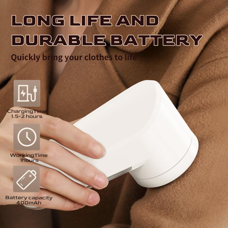 Fabric Shaver, Lint Remover for Clothes, Effectively and Quickly Remove Pills, Sweater Shaver with Stainless Steel Remove Clothes Fuzz, Lint Balls, Pills, Bobbles Black - Image 4