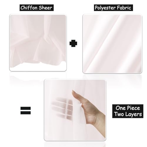 King Mills Two Layers Backdrop Made with One Piece Chiffon Tulle & Polyester. Use as Extra Wide Semi-Blackout Curtains, Stage Curtains or Garage Divider Curtain. White, 20x8FT - Image 3