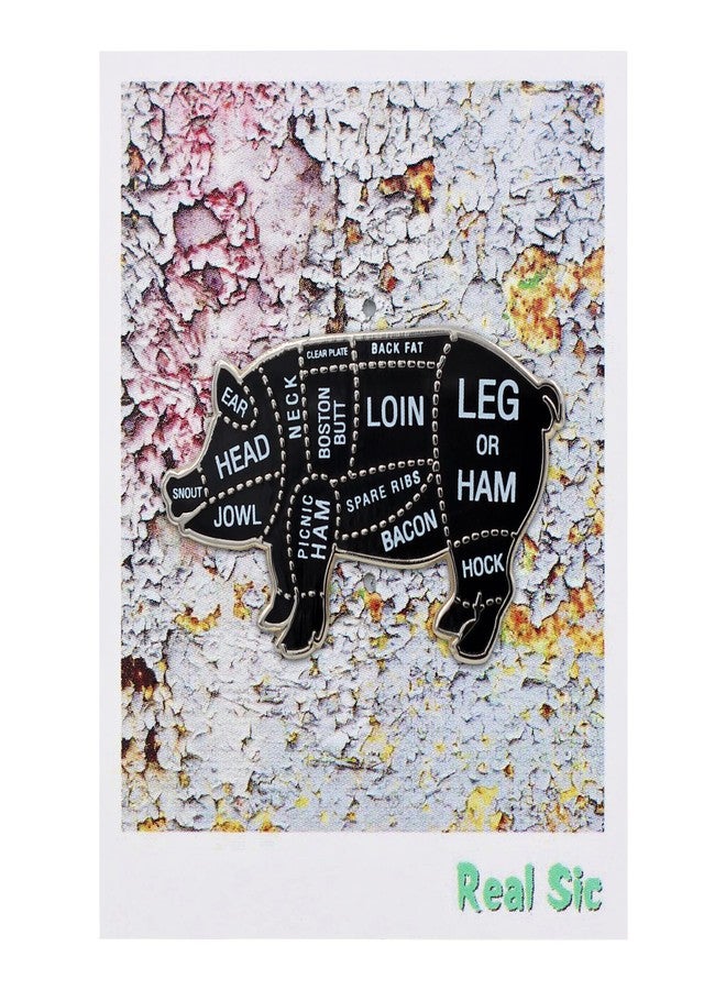 REAL SIC Pig Butcher Cuts Enamel Pin - Pork Diagram Lapel Pin for Hats, Jackets, Aprons, Backpacks and Bags - Image 2