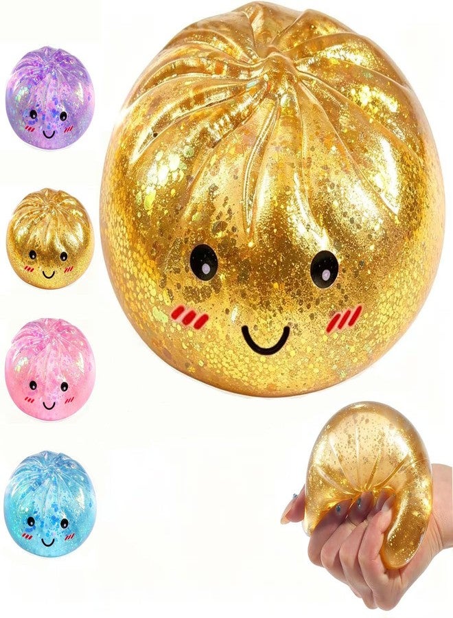 Lmoy Sugar Glitter Dumpling Squishy, Viral Bao Bun Squishy Dumling Mystery Box, Slow Rising Bao Bun Fidget Squeeze, Mystery Box for Holiday Birthday Gifts (yellow) - Image 1