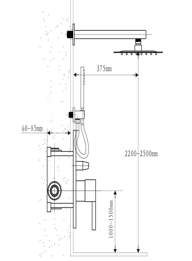 Fransiton Shower Faucet set with Shower head 10 Inches Rainfall Shower Head and Handle Set Single Handle Wall Mounted Shower System Set with Female Threads Valve Body(Brushed Nickel) - Image 4