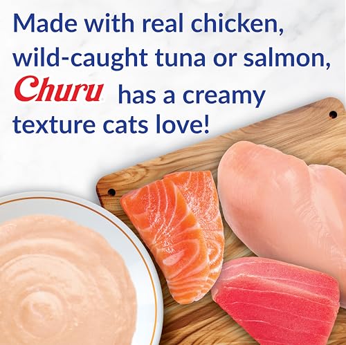 INABA Churu Hairball Control, Functional, Creamy Lickable Purée Cat Treat with Taurine & Vitamin E, 0.5 Ounces Each, 24 Tubes (4 per Pack), Tuna Recipe - Image 4