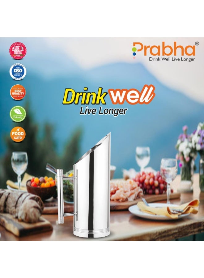 Prabha Stainless Steel Duro Water Jug 1350ml - Durable Jug for Home & Drinking - BPA-Free - Image 3