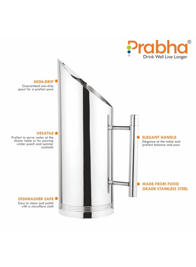 Prabha Stainless Steel Duro Water Jug 1350ml - Durable Jug for Home & Drinking - BPA-Free - Image 4