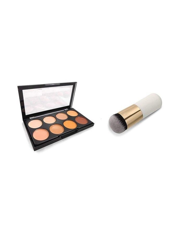 ClubComfort Highlighter And Contour 8 Shades Concealer Palette With Foundation Brush  - Image 2